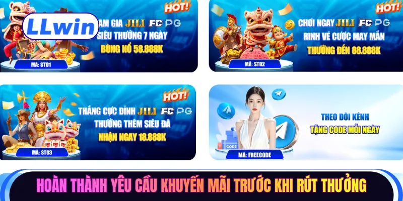 Hoàn thành yêu cầu khuyến mãi trước khi rút thưởng