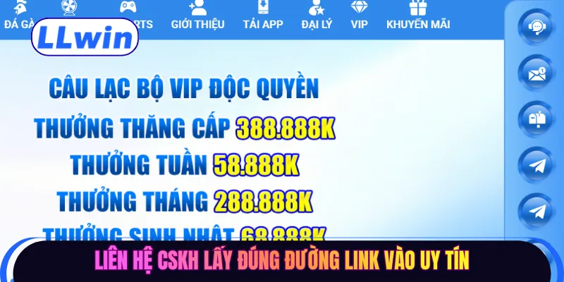 Liên hệ CSKH lấy đúng đường link vào uy tín